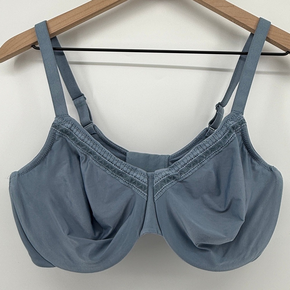 Wacoal Perfect Primer Full Figure Underwire Bra Blue 38DD Full Coverage 855213